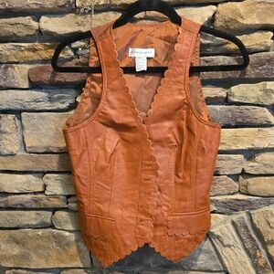 Newport News Brown Leather Vest